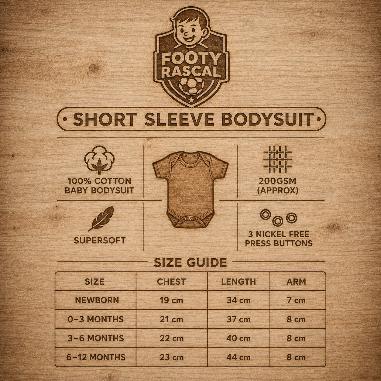 Man City baby grow size guide