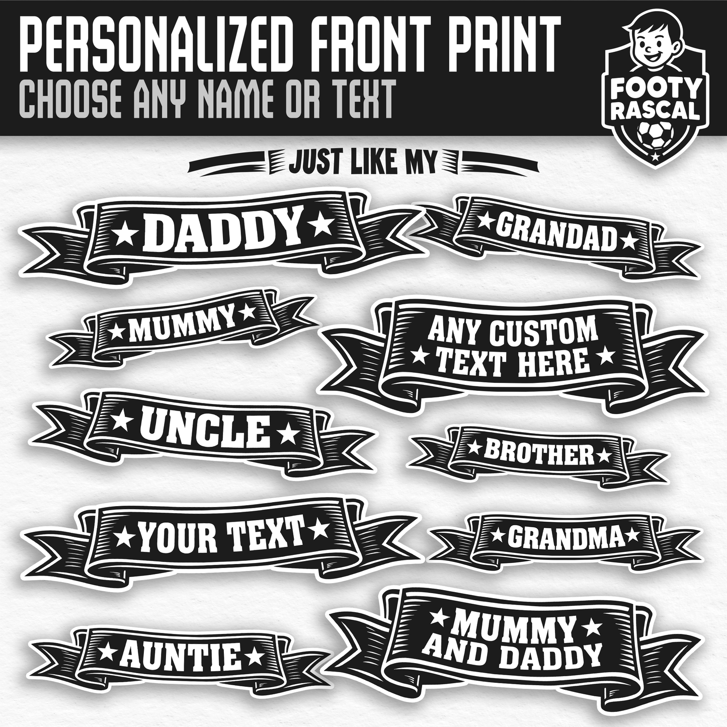 Derby personalised rompersuit custom name and number
