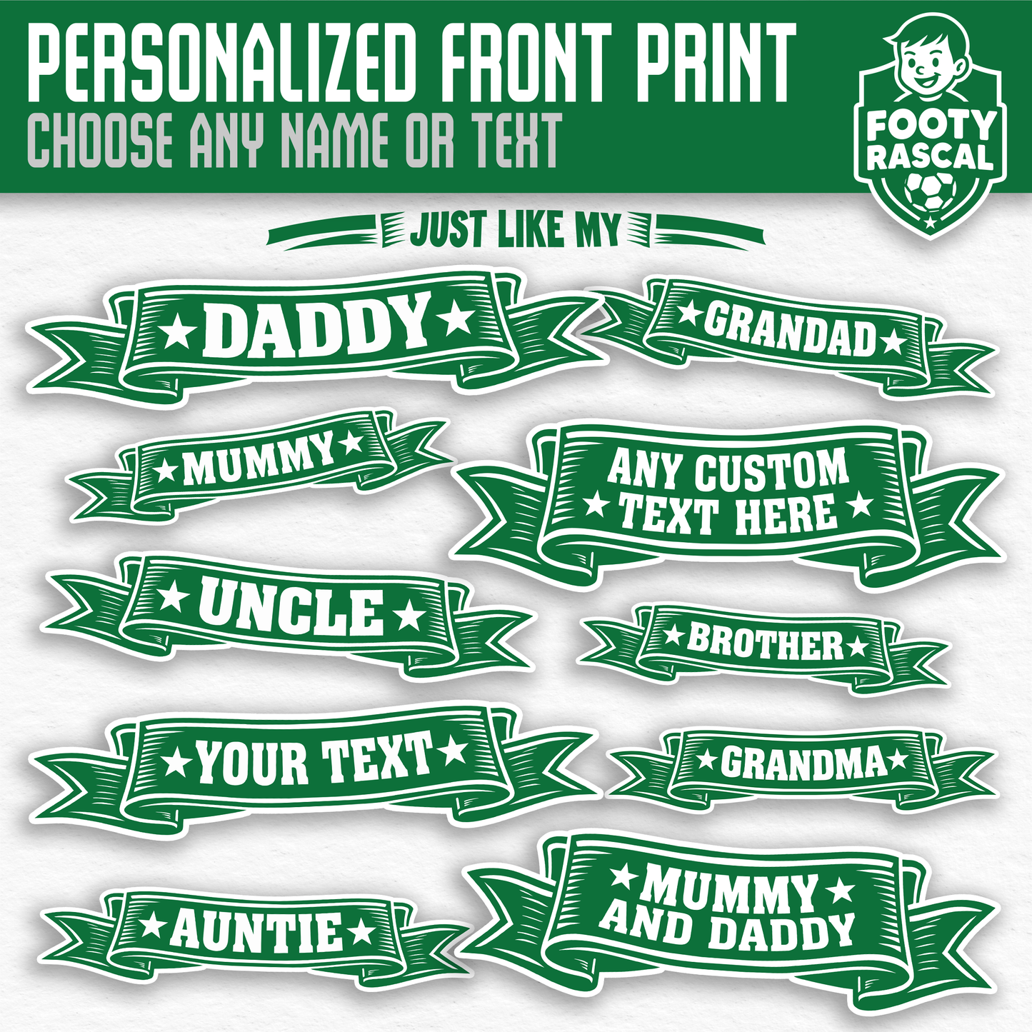 Celtic personalised rompersuit custom name and number