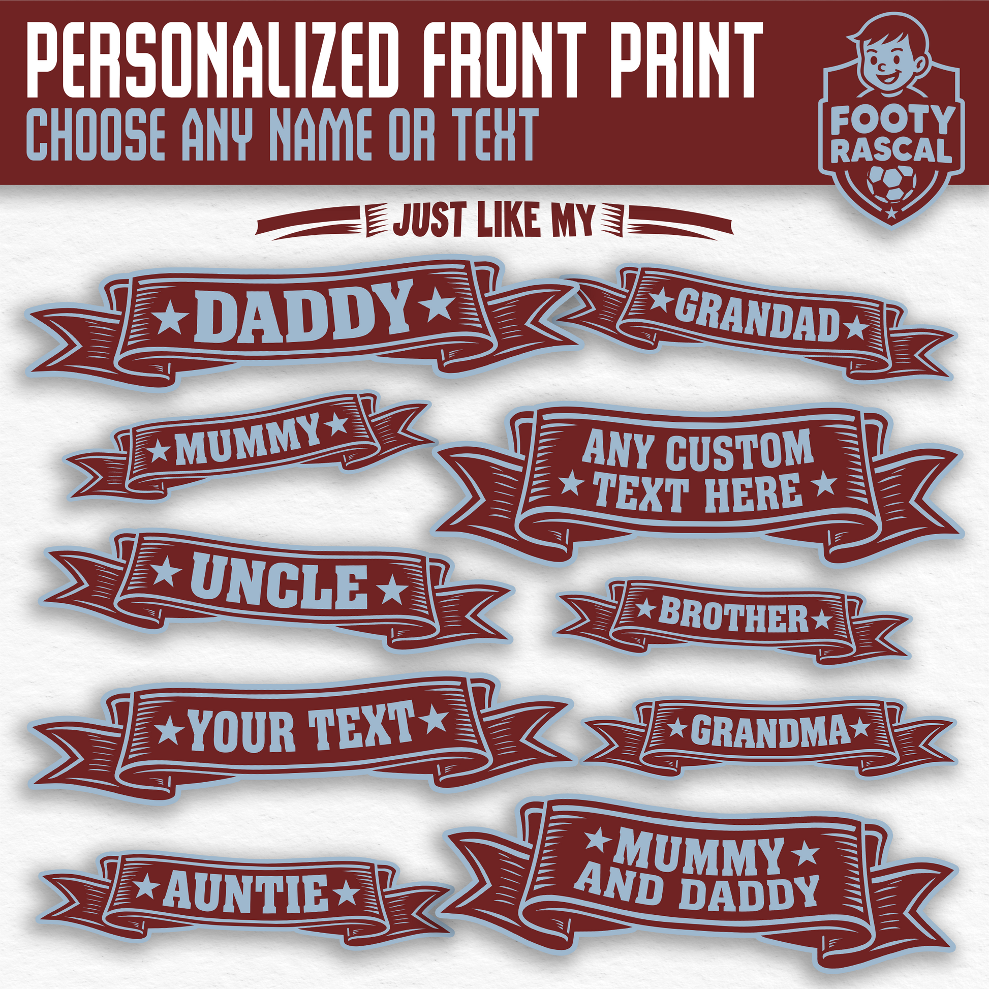 West Ham personalised rompersuit custom name and number
