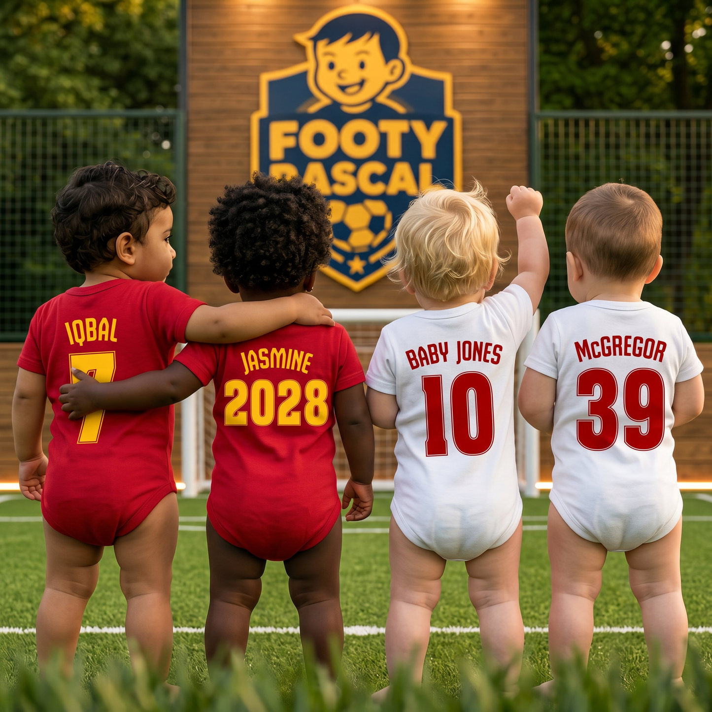 Spain Baby Grow – Personalised with Name & Number – Football Baby Gift