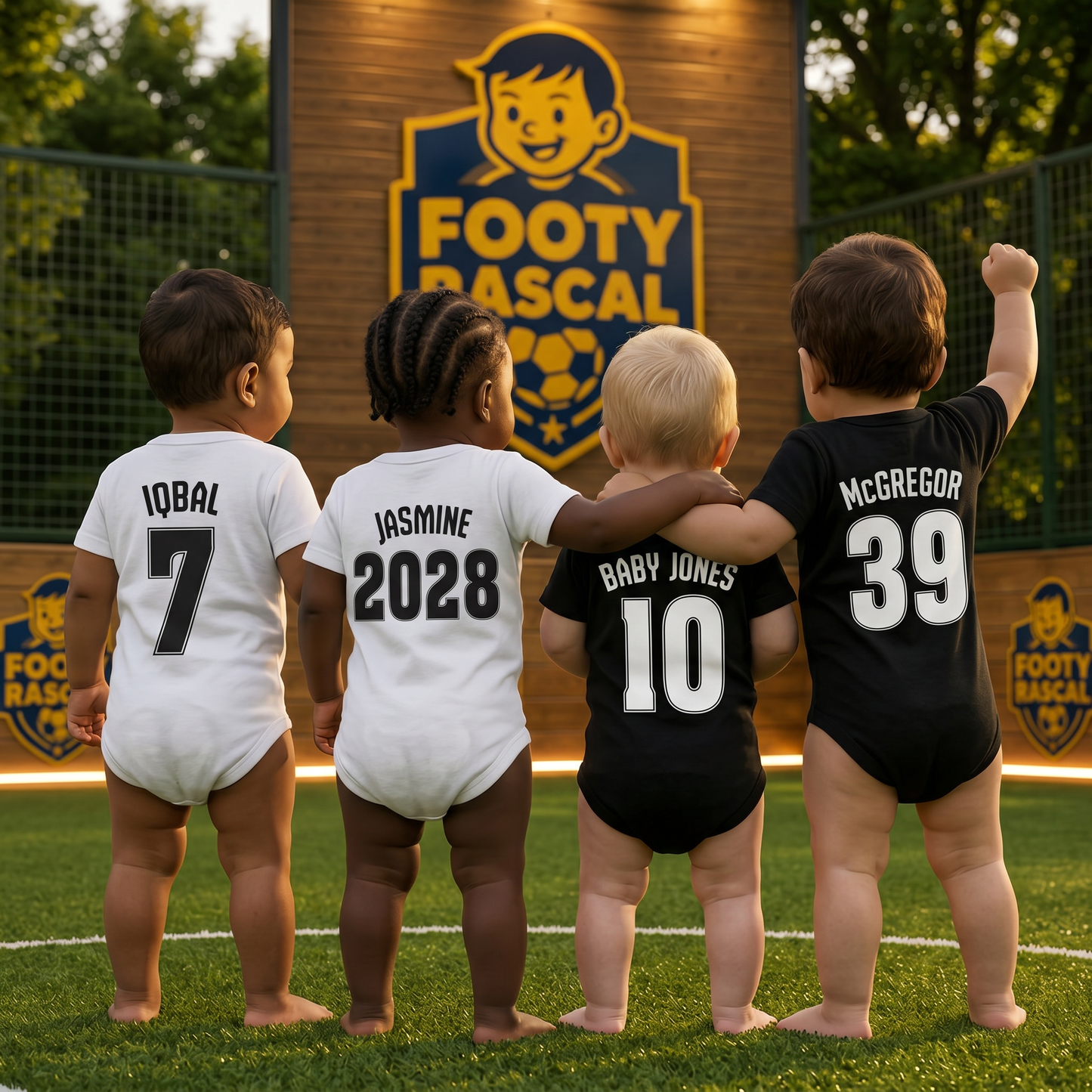 Hull Baby Grow – Personalised with Name & Number – Football Baby Gift