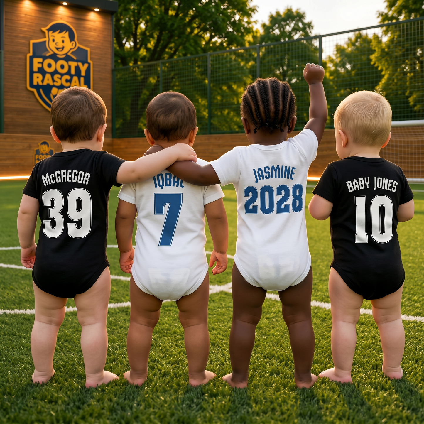 Inter Milan Baby Grow – Personalised with Name & Number – Football Baby Gift