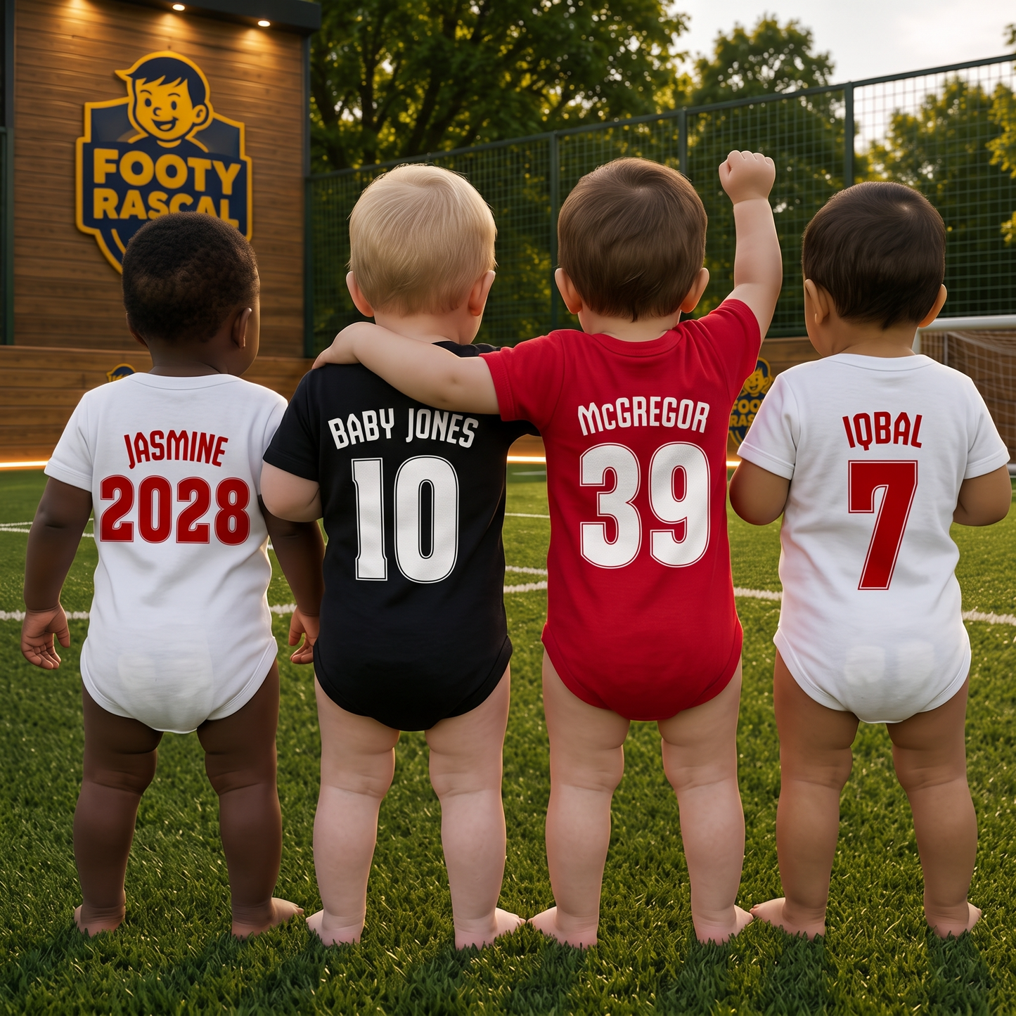 Bournemouth Baby Grow – Personalised with Name & Number – Football Baby Gift