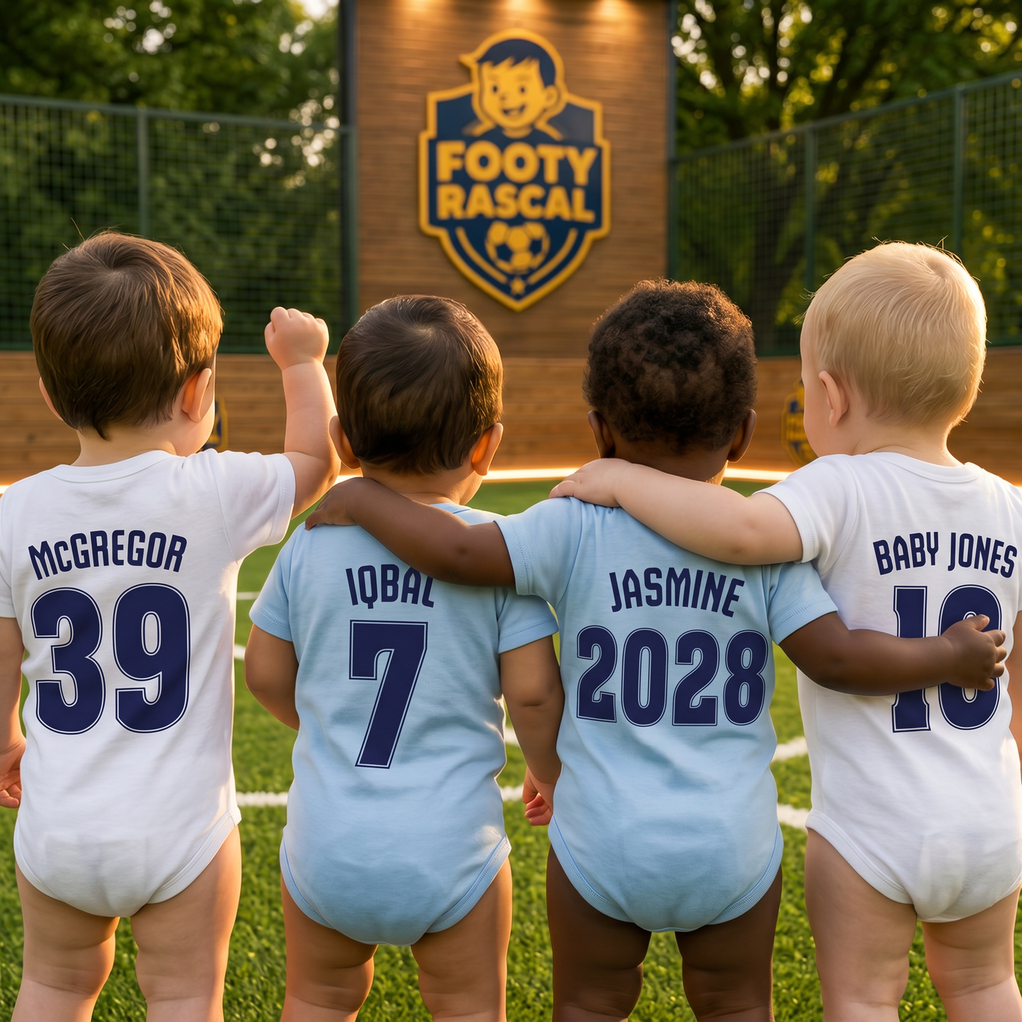 Coventry Baby Grow – Personalised with Name & Number – Football Baby Gift