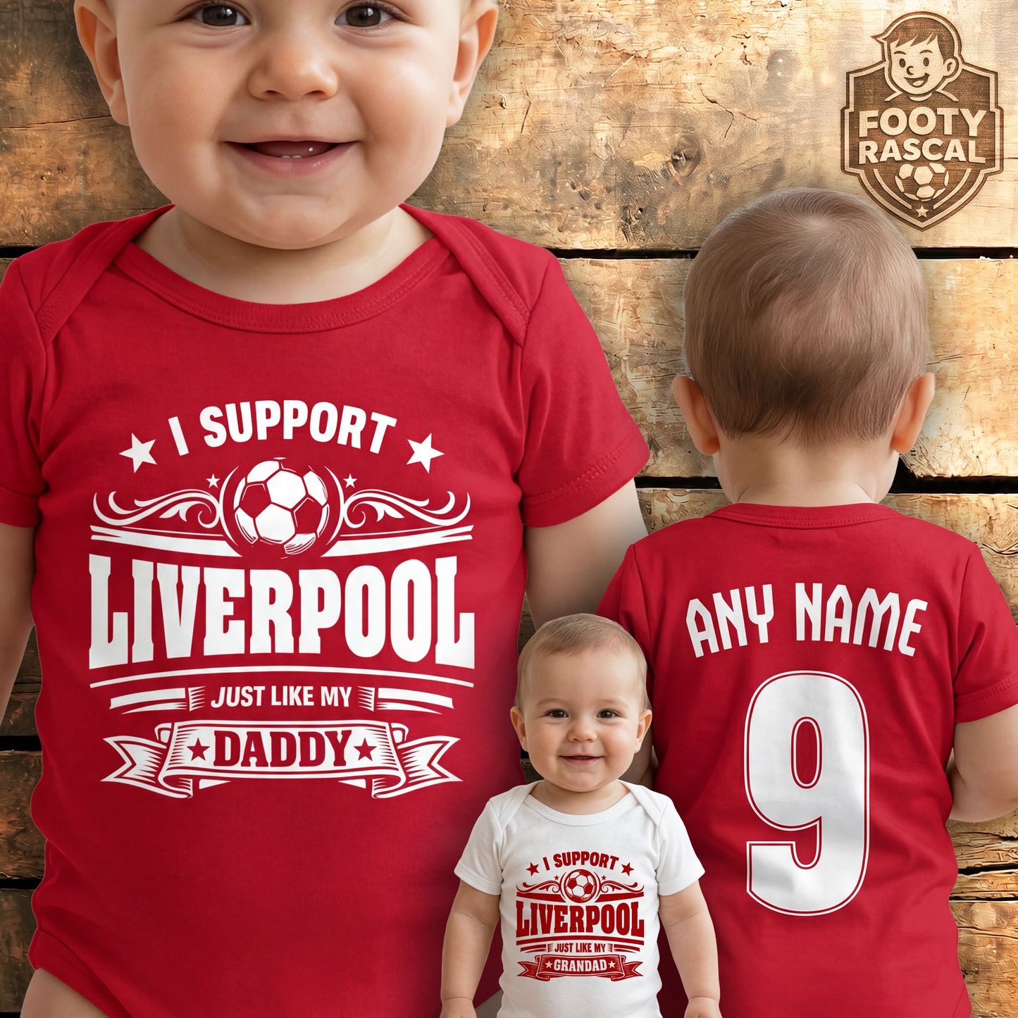 Liverpool Baby Grow – Personalised with Name & Number – Football Baby Gift