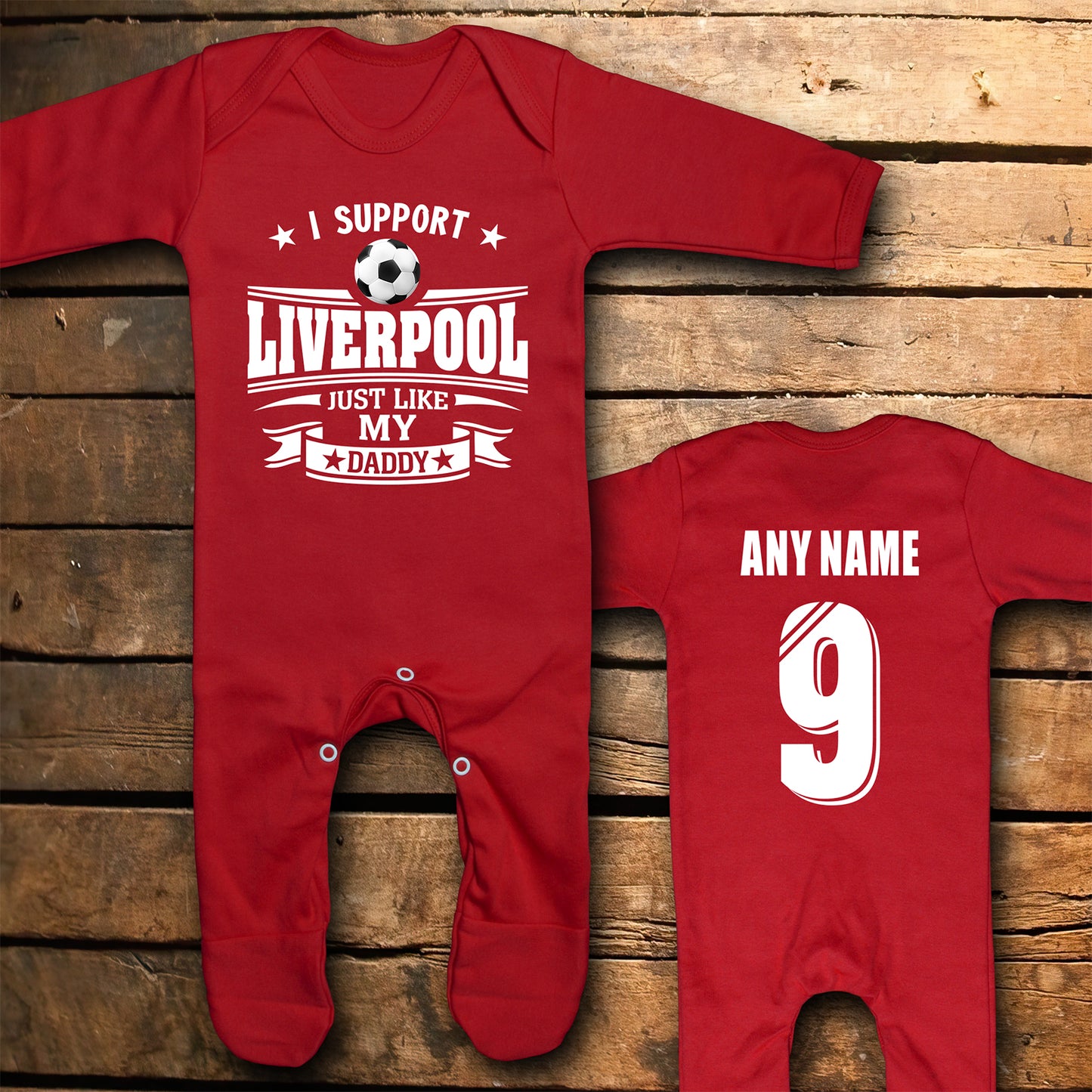 Personalised Liverpool Rompersuit – Custom Name & Number – Little Reds Baby Gift – Football Fan Romper