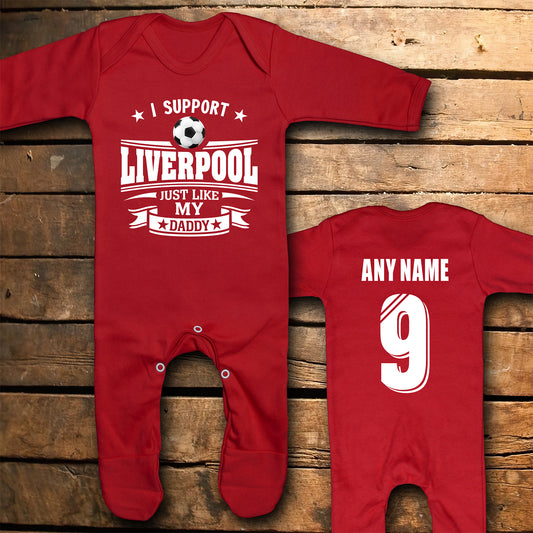 Personalised Liverpool Rompersuit – Custom Name & Number – Little Reds Baby Gift – Football Fan Romper